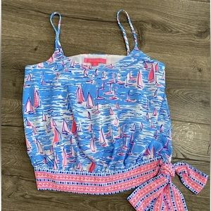 NWOT Lilly Pulitzer top with boats, Sz XS